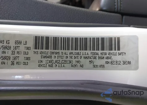 2018 Dodge Durango Sxt Awd z USA, uszkodzony, nr VIN 1C4RDJAG2JC291341